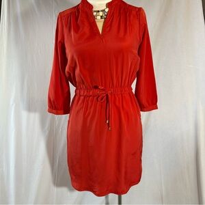 Fun & Flirt Lava Red Orange Summer Dress Size Small 100% Polyester Spring Chic